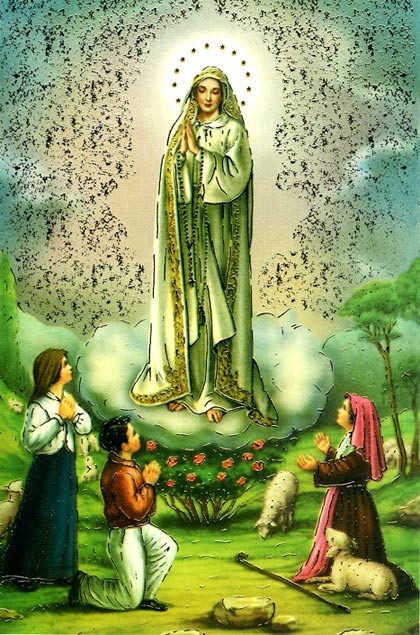  Дева Мария является детям в Фатиме (Португалия). Религ. открытка из коллекции Лимарева В.Н.    