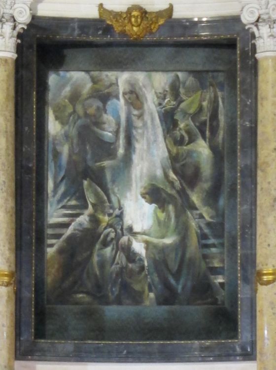 Явление богородицы  в   Фатиме. ( Центральная икона базилик в Фатиме) Португалия. Фото Лимарева В.Н.